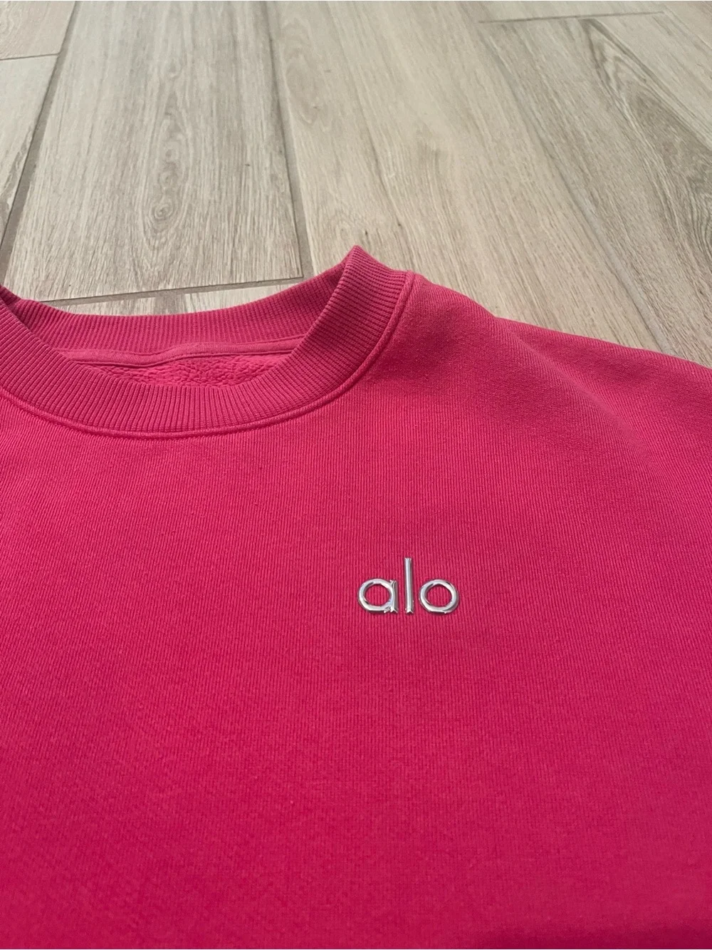 Alo Yoga Accolade Crewneck Sweatshirt Pink Summer Crush Sz S 4-6 W